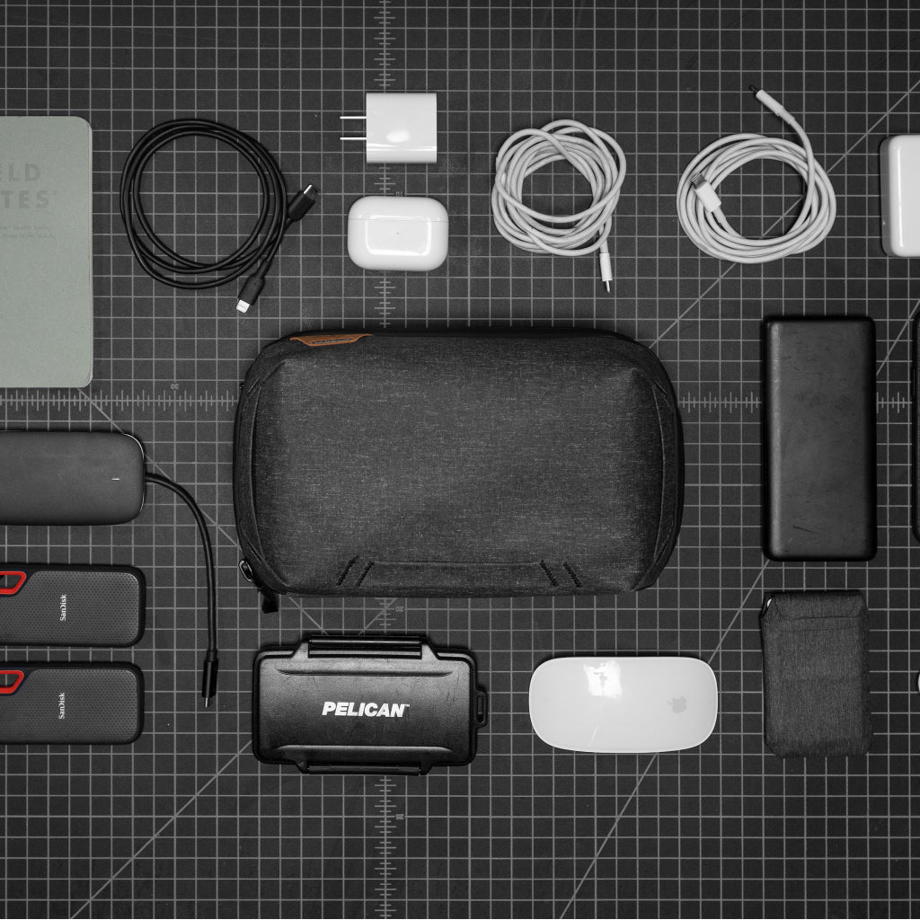 (image), Power bank chargers and more that could fit inside the charcoal tech pouch, BTP-CH-2