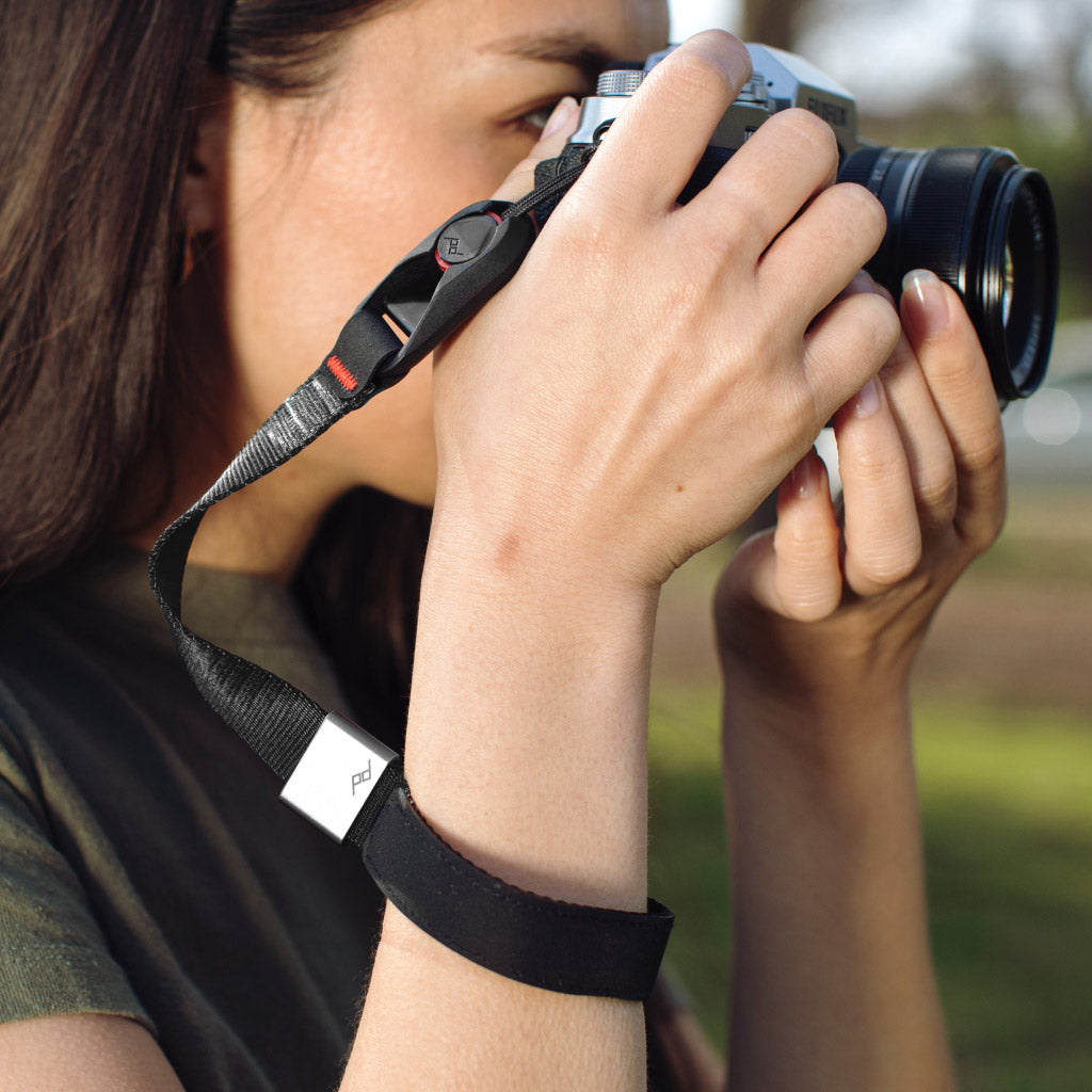 (image), Anne wearing the black cuff on her wrist, CF-BL-3, black