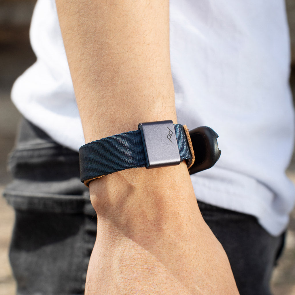 (image), Wearing midnight cuff as bracelet while the adjustable magnet holds the loose end of Cuff, CF-MN-3, midnight