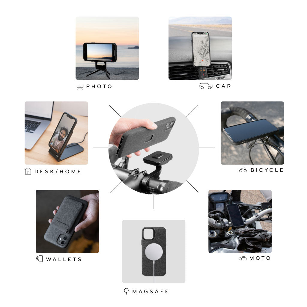 (image), iPhone with everyday case that connects to all Peak Design Mobile mounts & accessories, M-MC-BH-CH-1, M-MC-BH-MN-1, M-MC-BH-SN-1, M-MC-BH-RD-1, M-MC-BH-SG-1