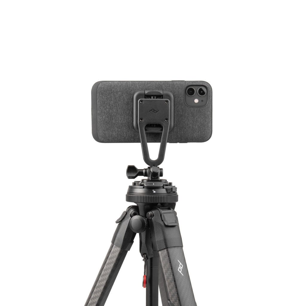 (image), An iPhone with Everyday case attached on a Creator Kit mounted on a Carbon-fiber Travel tripod,   M-CK-AA-BK-1