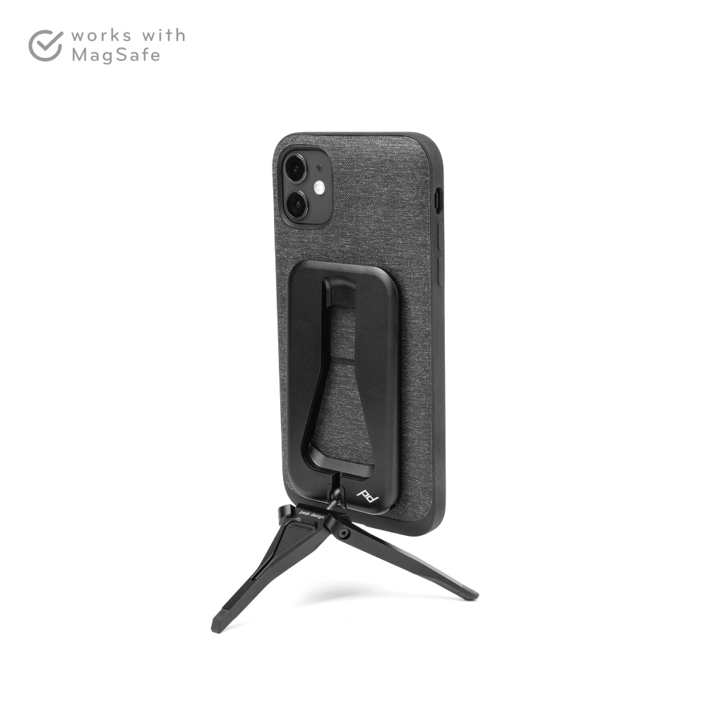 (image), A mobile tripod holding an iphone with Everyday Case in portrait mode, M-TR-AA-BK-1