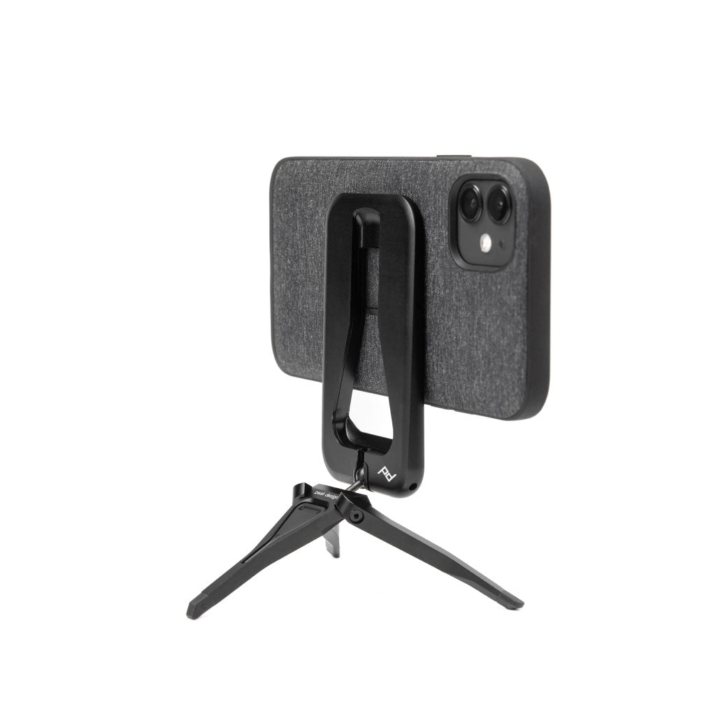 (image), A mobile tripod holding an iphone with Everyday Case in landscape mode, M-TR-AA-BK-1