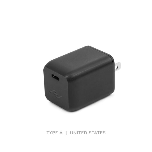 (image), Rear view of a Type A USB C black wall power adapter, M-WPA-US-1 