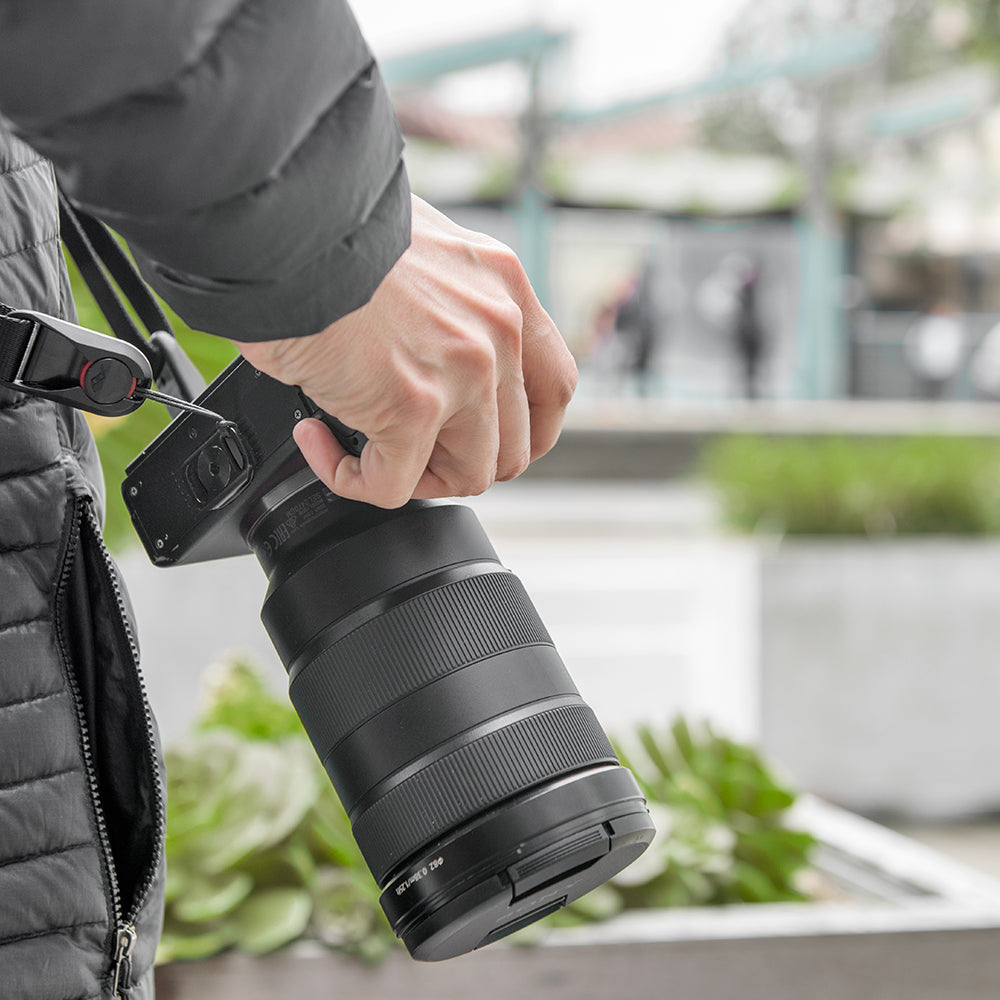 (image), Camera connected to strap through the anchor mount, PL-AN-1