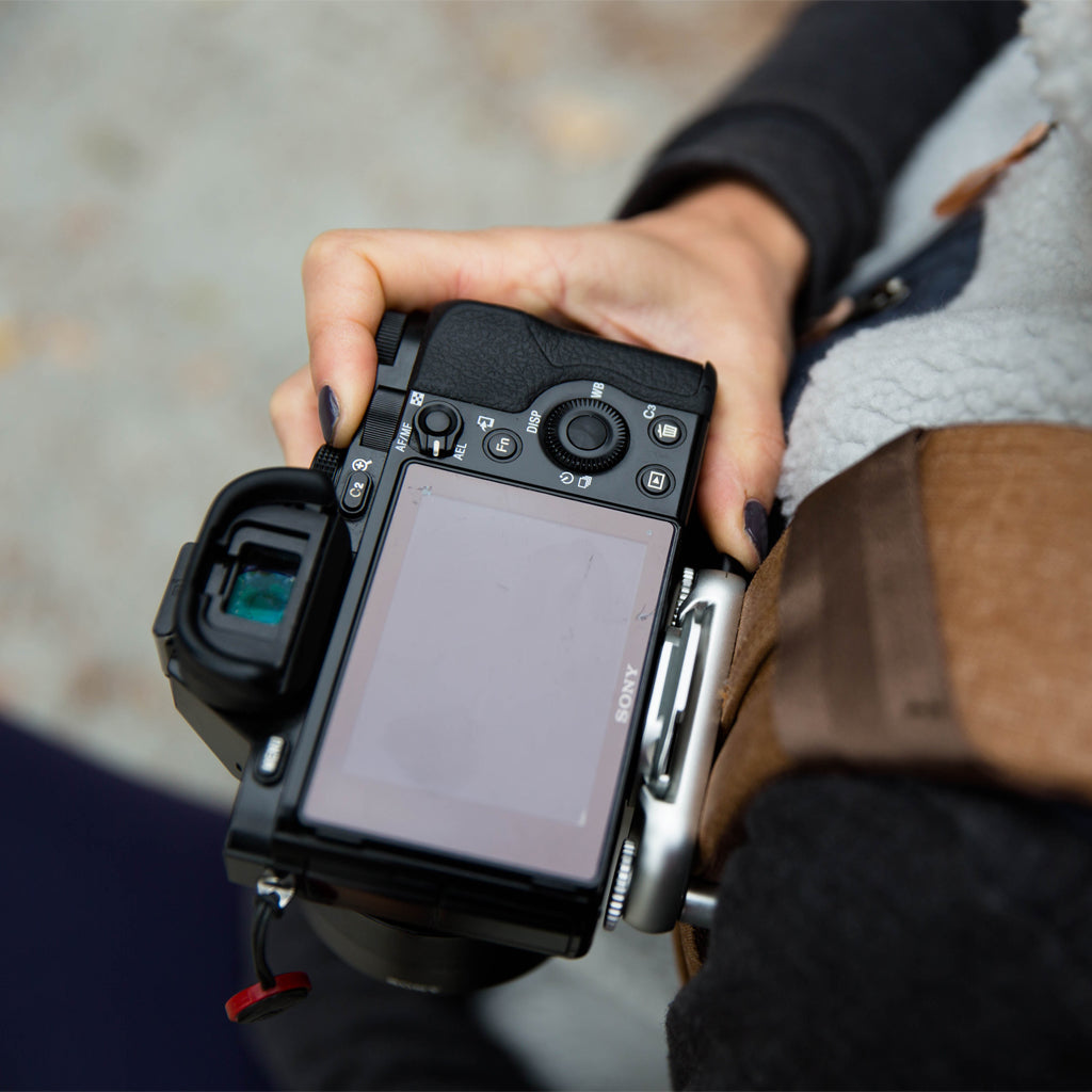 (image), Silver Capture installed on an Everyday Backpack with a camera clipped on it, CP-S-3, silver