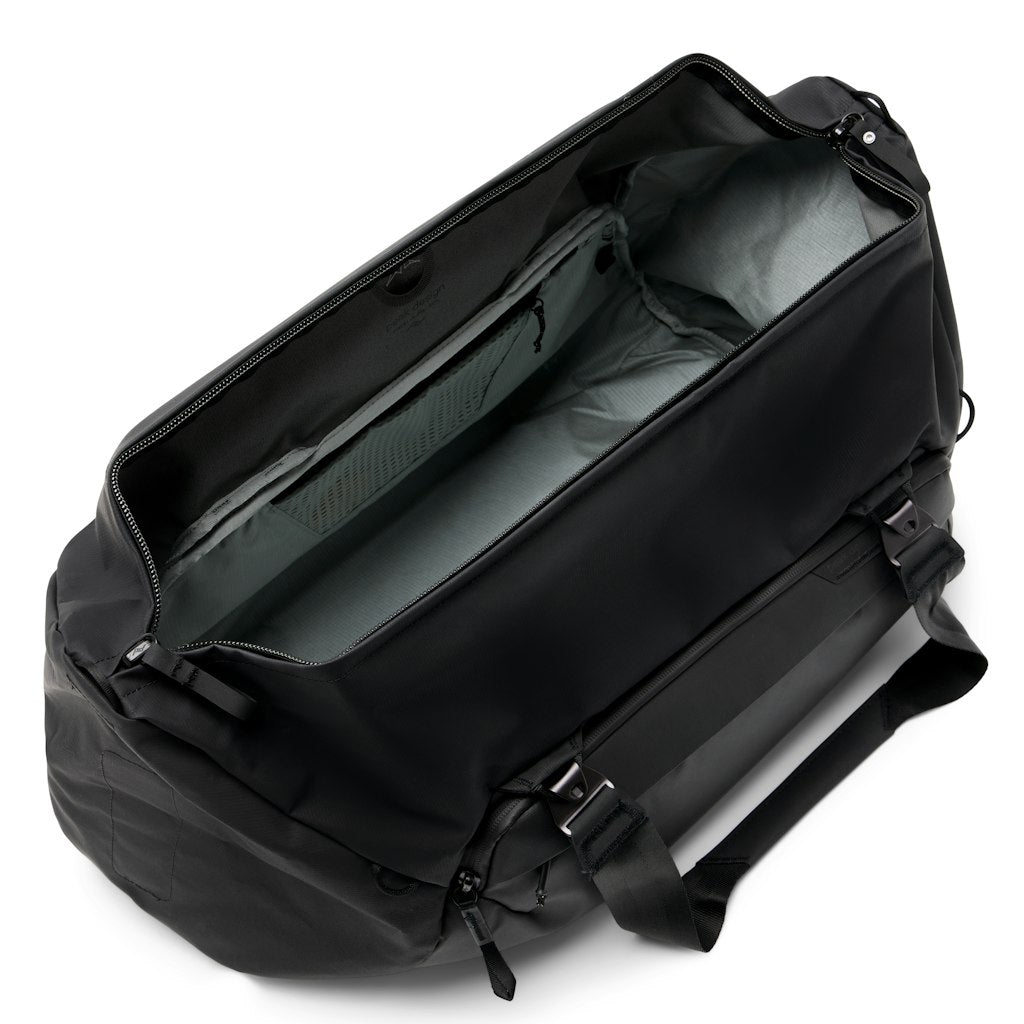 (image), top zip opening of the black duffel bag, BTRD-50-BK-1 , black