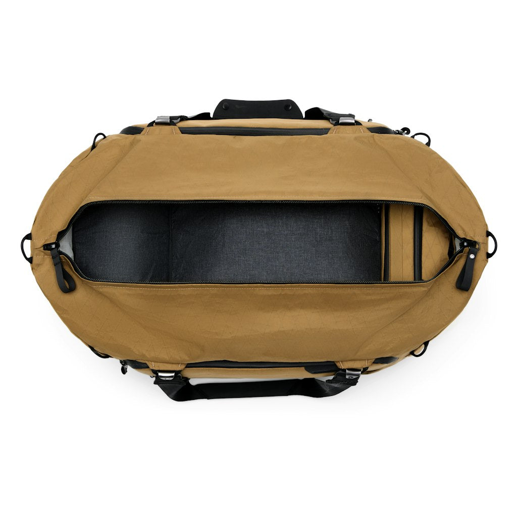 (image), 50L Coyote Travel Duffel top view, BTRD-50-CY-1, coyote