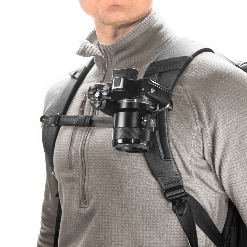 (image), Black Capture installed on Everyday Backpack with a camera clipped on it, CP-BK-3, black