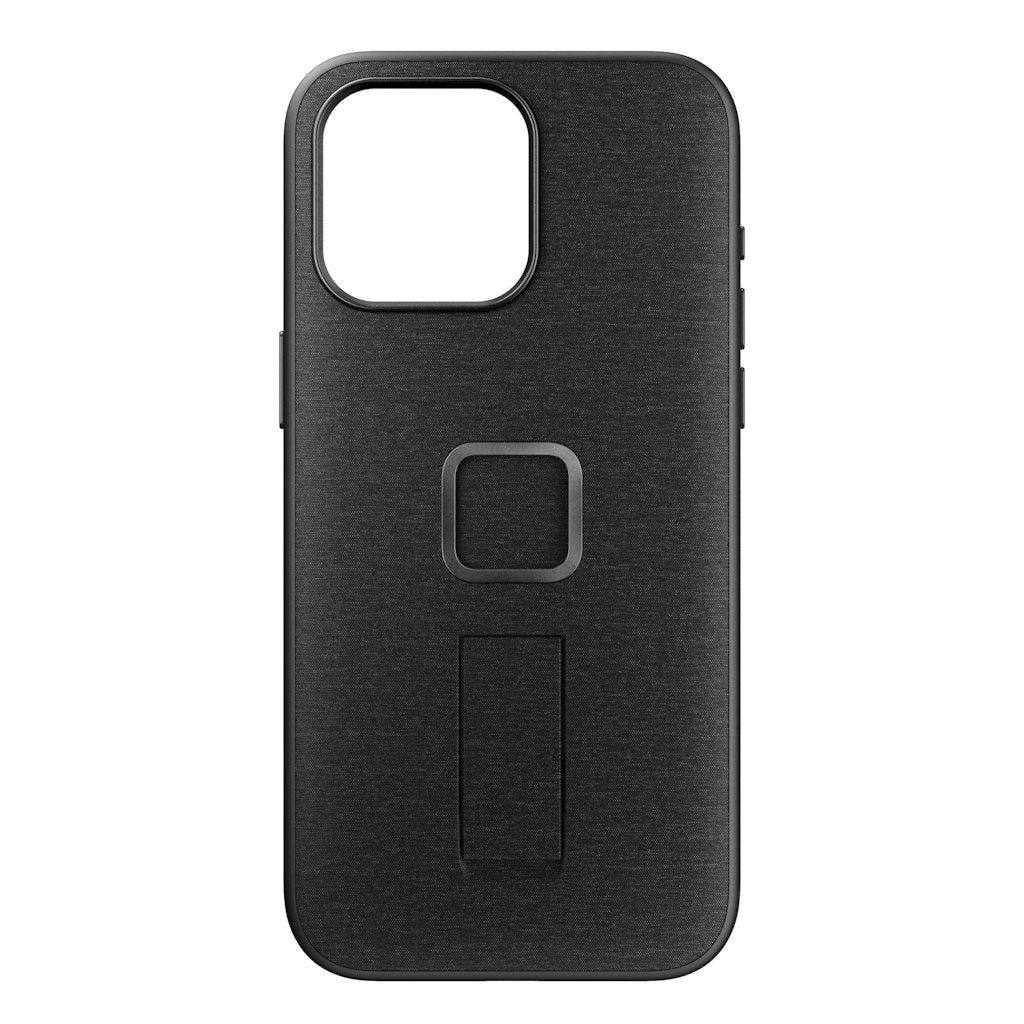 (image), A charcoal colored Everyday case for iPhone 15 ProMax with magnetic lock and finger loop, M-LC-BL-CH-2