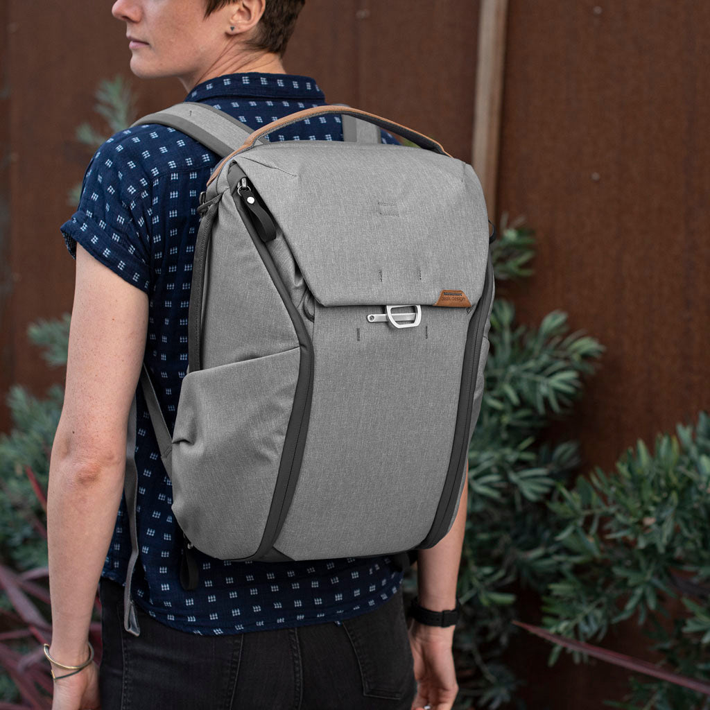 (image), Adrienne wearing her 20 Liters Ash Backpack, BEDB-20-AS-2, ash