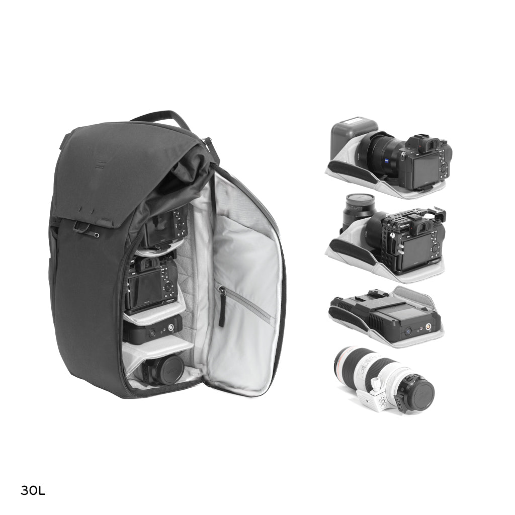 (image), More Camera and lenses fits nicely on 30 liters everyday backpack with dividers, BEDB-30-BK-2, black