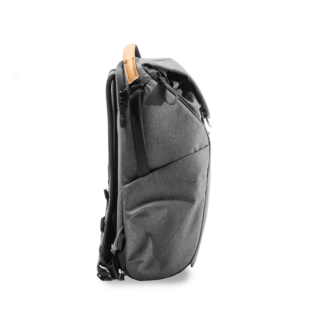 (image),Side pocket and handle of Charcoal Everyday Backpack, BEDB-20-CH-2, BEDB-30-CH-2, charcoal