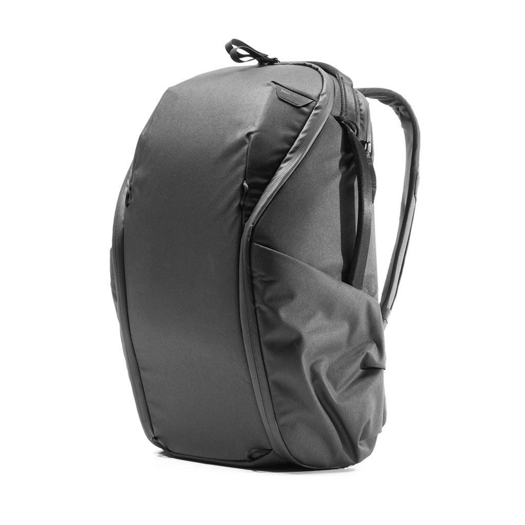 (image), sideview of the 20 liters black backpack zip, BEDBZ-20-BK-2, black