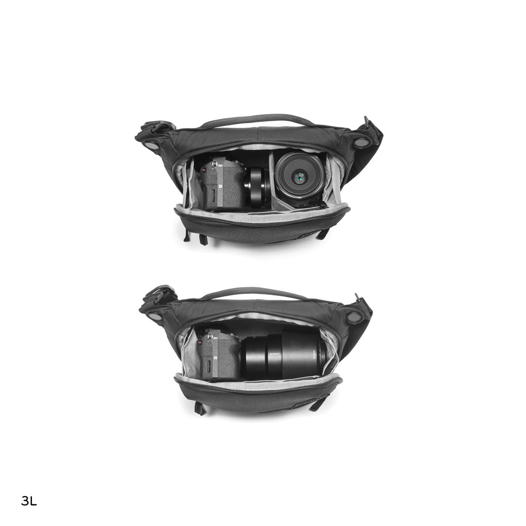 (image), Camera and Lens that fits inside a 3 Liters Black Sling, BEDS-3-BK-2