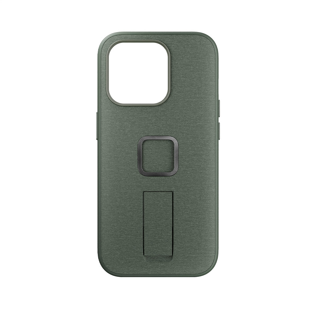 (image), A sage colored Everyday case for iPhone 15 Pro with magnetic lock and finger loop, M-LC-BK-SG-1