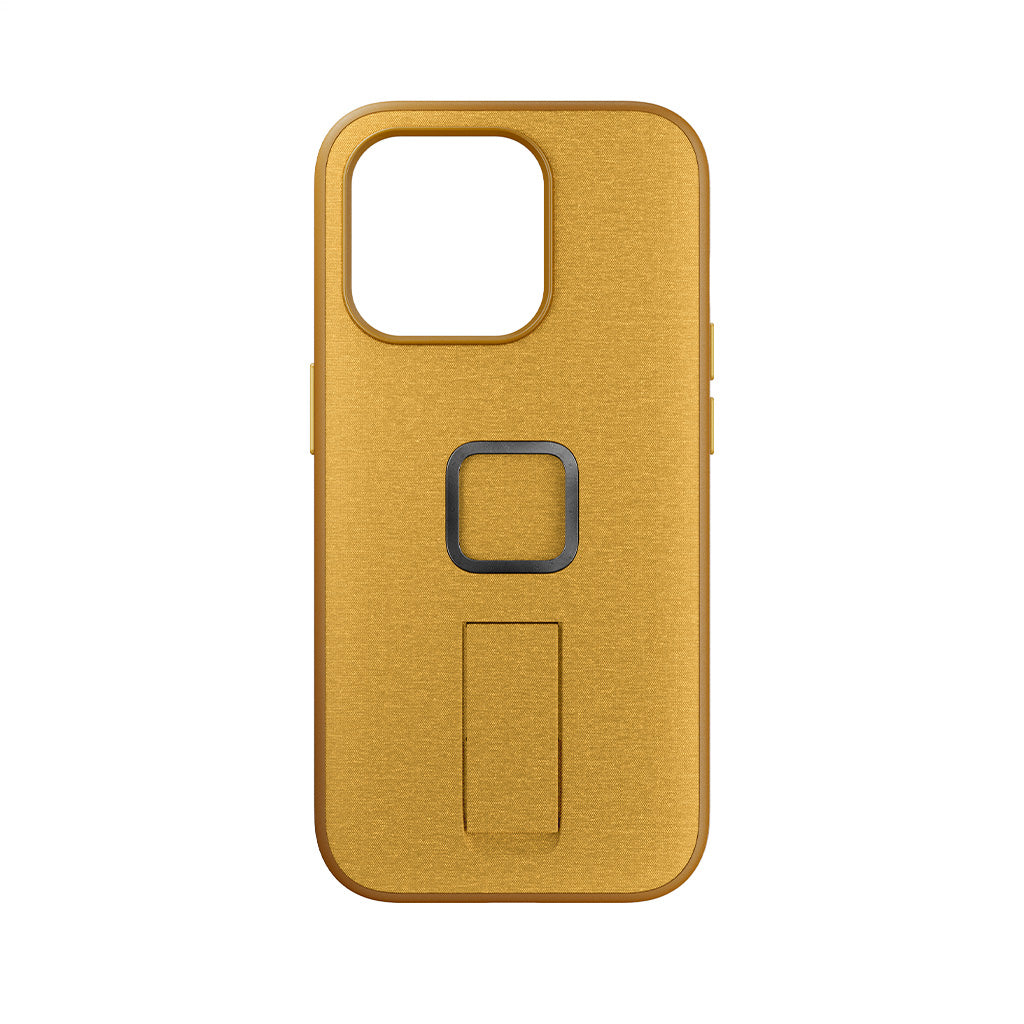 (image), A sun colored Everyday case for iPhone 15 Pro with magnetic lock and finger loop, M-LC-BK-SN-1