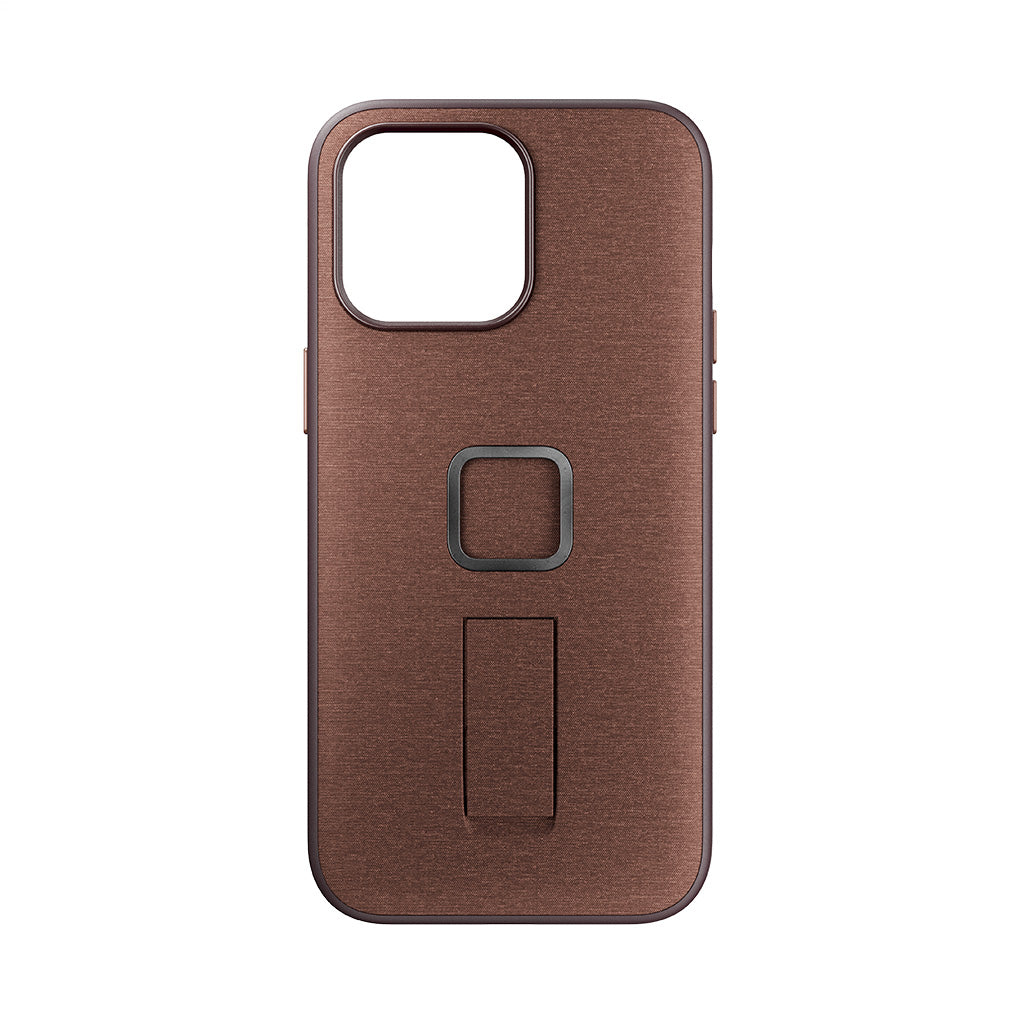 (image), A redwood colored Everyday case for iPhone 15 ProMax with magnetic lock and finger loop, M-LC-BL-RD-1