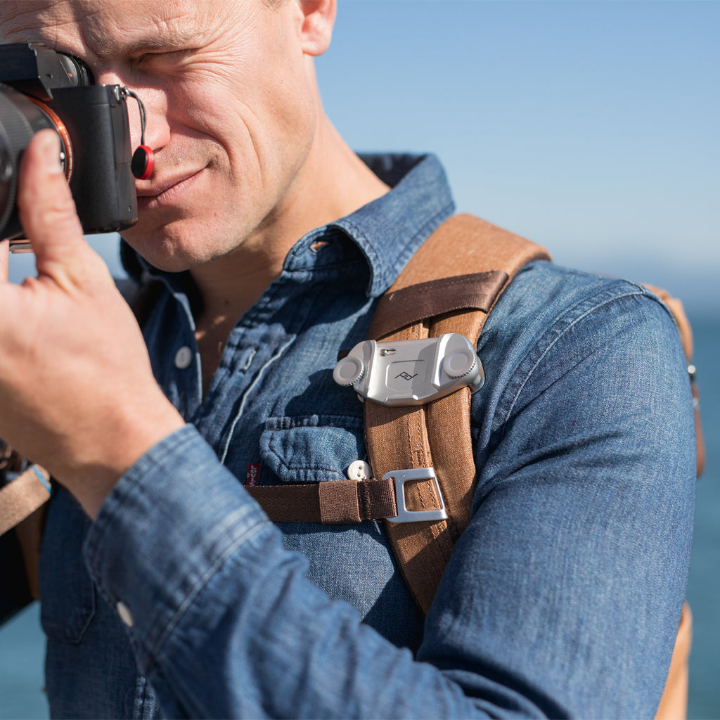 (image), Peter with his Capture installed on his Everyday Backpack, CP-S-3,  silver