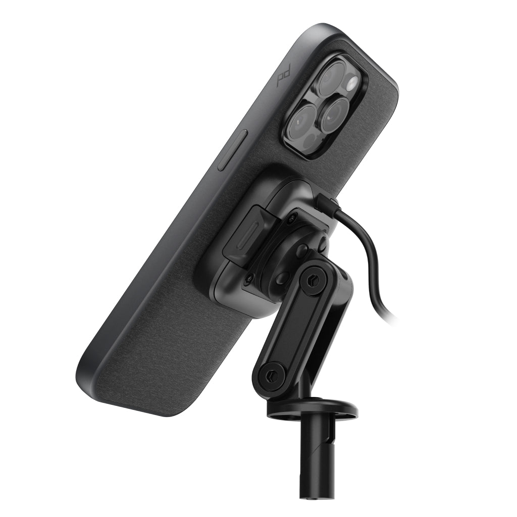 (image), Charging and Locking Motorcycle Stem Mount attached to mobile phone case, M-MM-AH-BK-1