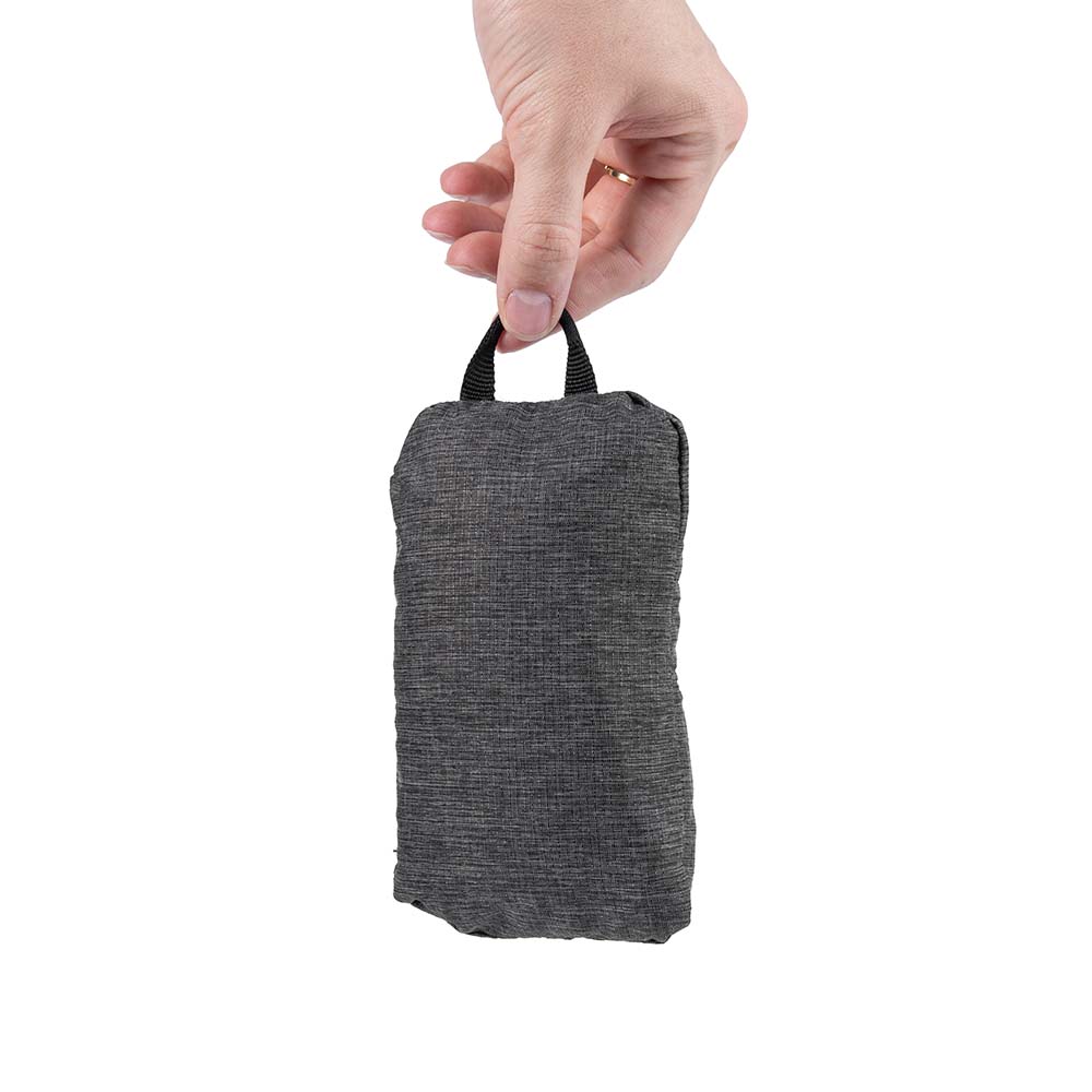 (image), Packable Tote being held, BPT-CH-1, charcoal