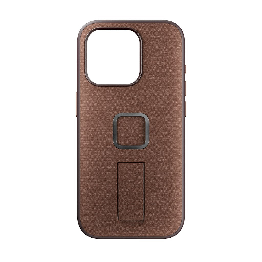 (image), A redwood colored Everyday case for iPhone 15 ProMax with magnetic lock and finger loop, M-LC-BL-RD-2