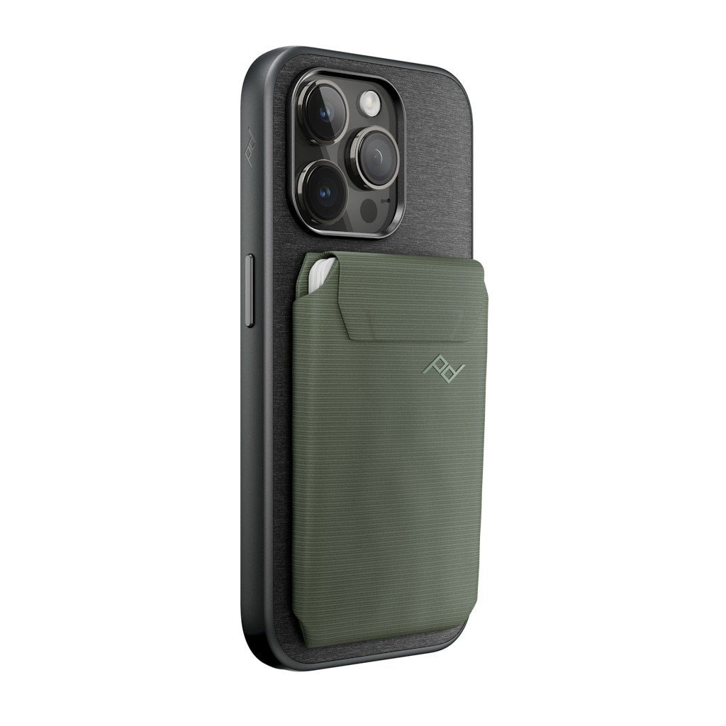 (image), An iPhone with Everyday Case attached with an sage slim wallet, M-WA-AA-SG-2, sage