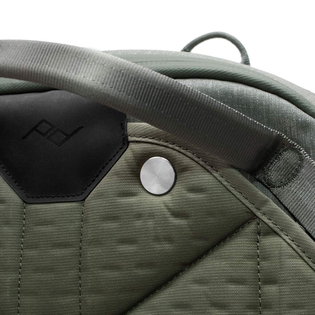 (image), Close up of stitching on sage 45L Travel Backpack, BTR-45-SG-1, sage