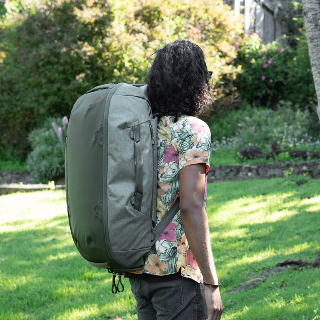 (image), Kiran wearing his Sage DuffelPack, BTRDP-65-SG-1, sage