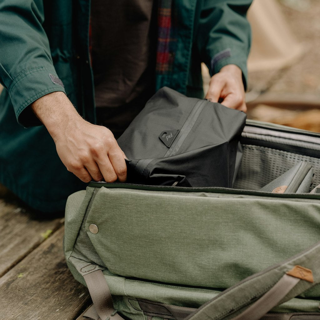 (image), Packing the black variant of ultralight packing cube inside a bag, BUP-BK-XXS-1, BUP-BK-XS-1, BUP-BK-S-1